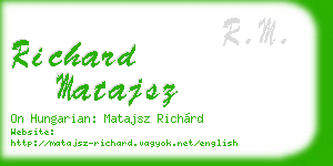 richard matajsz business card