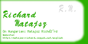 richard matajsz business card